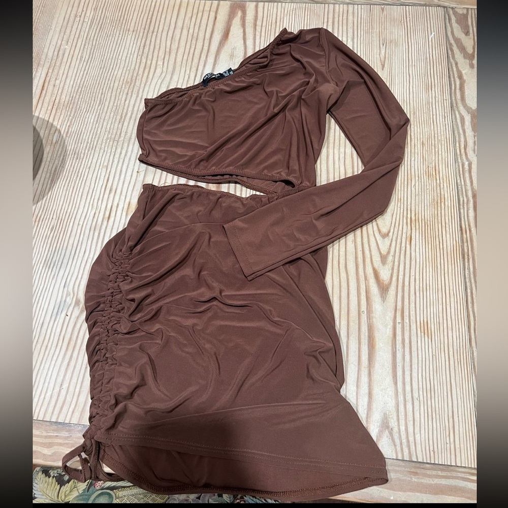Brown mini dress